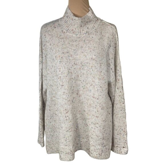 Cupio Curvy Turtleneck Sweater Confetti Cream Women's Size 1X - Picture 1 of 6